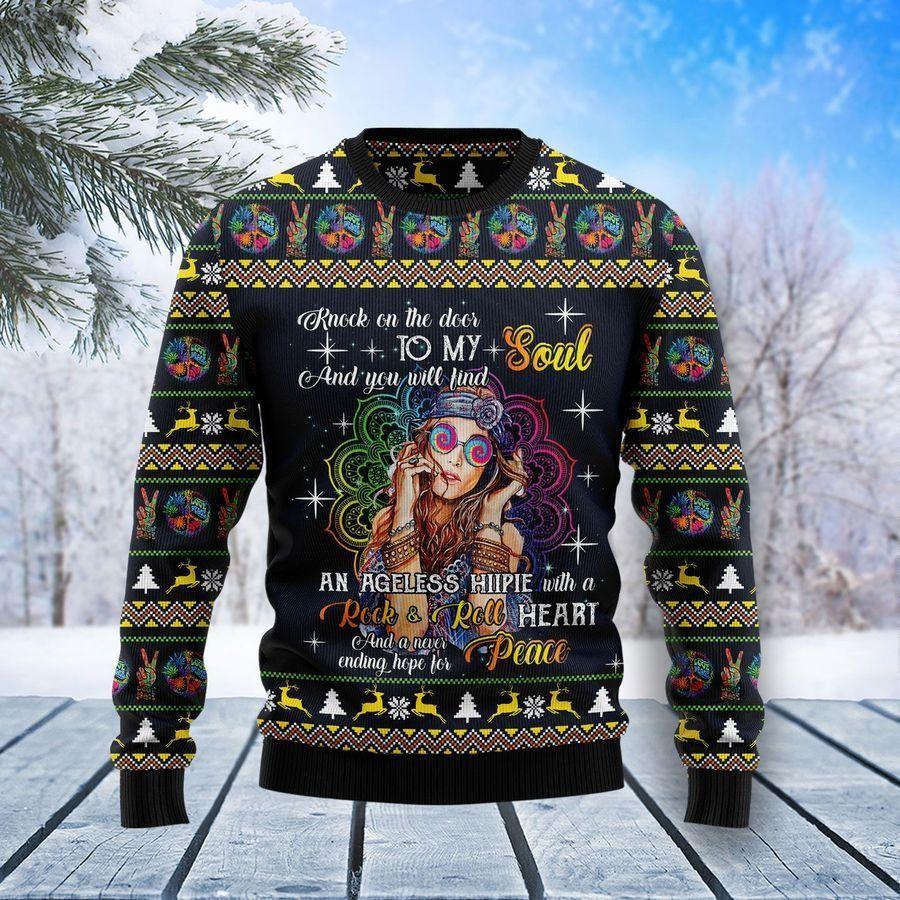 Hippie Girl Ugly Christmas Sweater | For Men & Women | Adult | Us6021