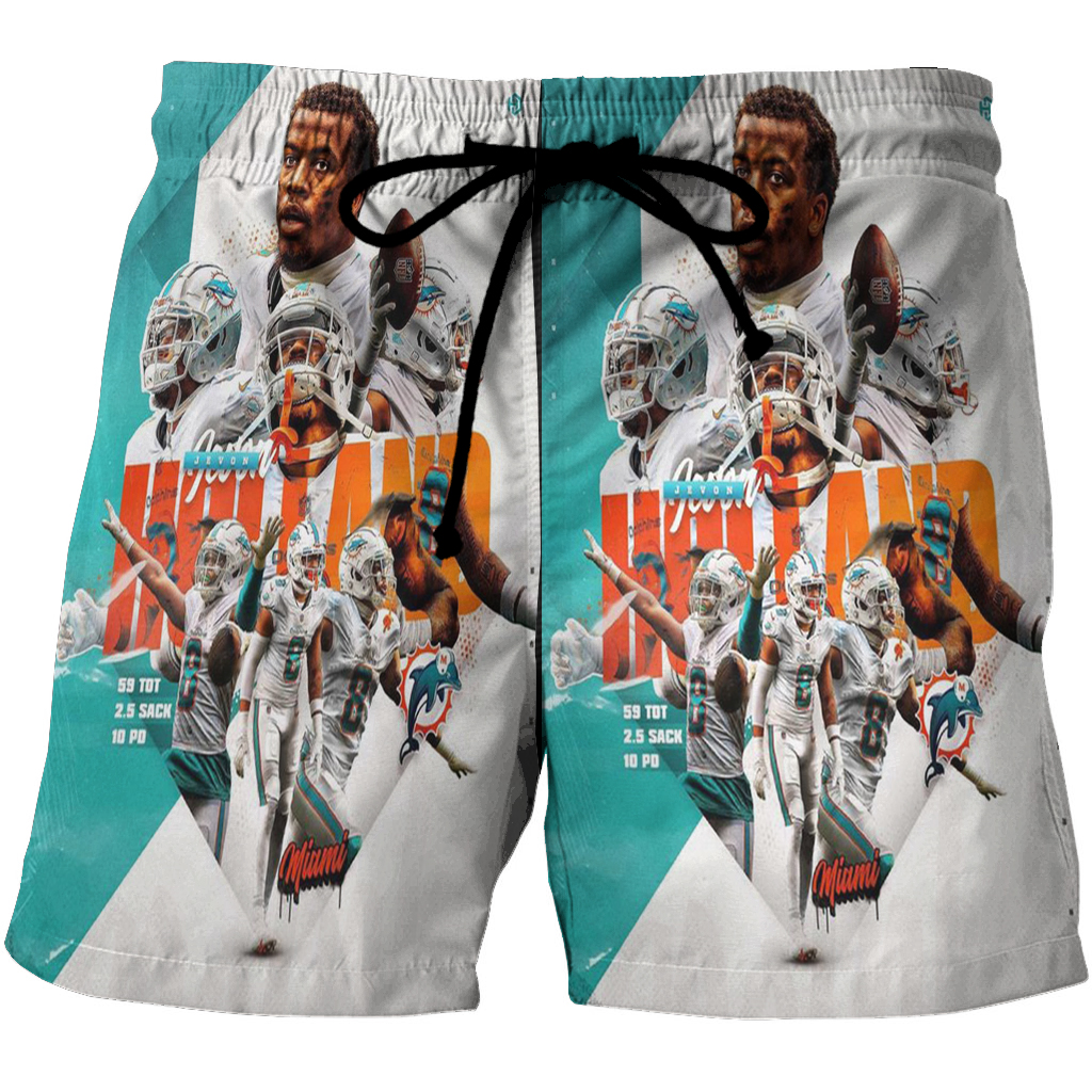 Miami Dolphins Players4 3D All Over Print Summer Beach Hawaiian Short