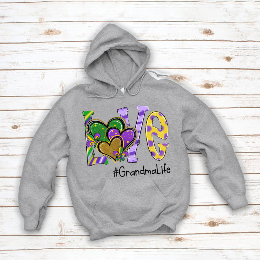 Mardi Gras Love Grandma Life Hoodie