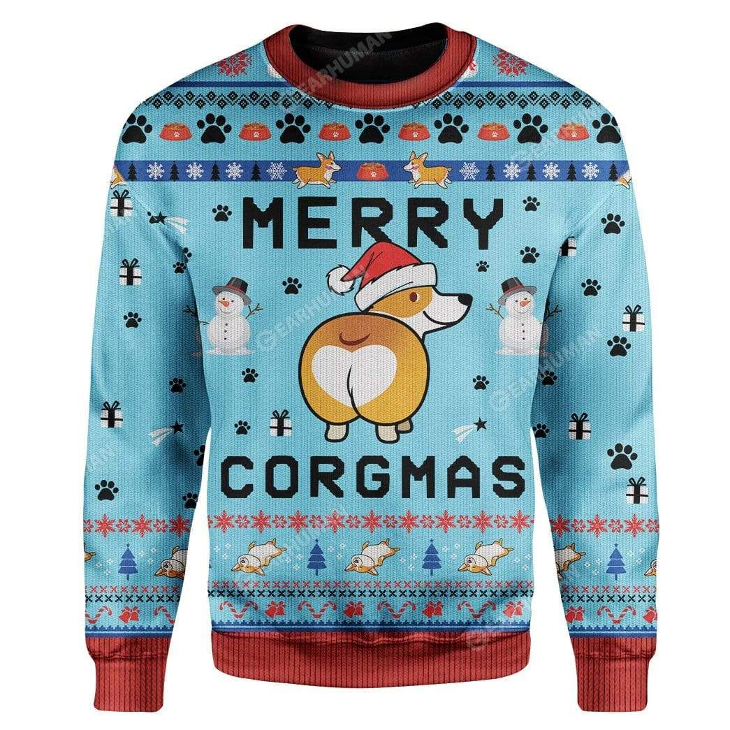 Ugly Christmas Corgi Custom Sweater Apparel