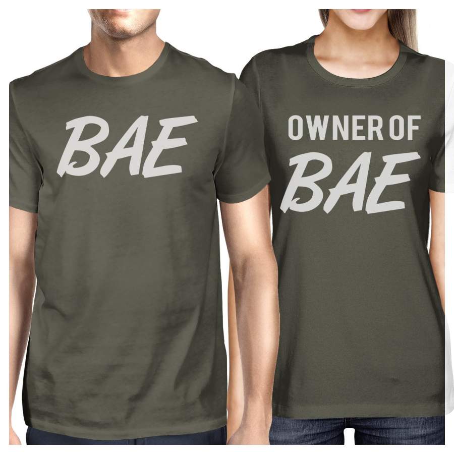 Bae And Owner Of Bae Matching Couple Dark Grey Shirts