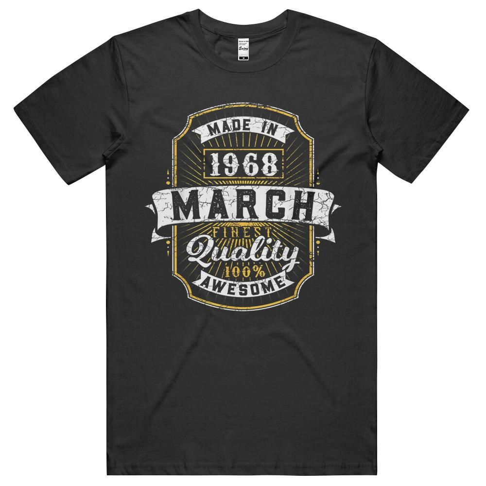 53rd Birthday March Made 1968 53 Year Old Vintage Men Gift Unisex Shirt