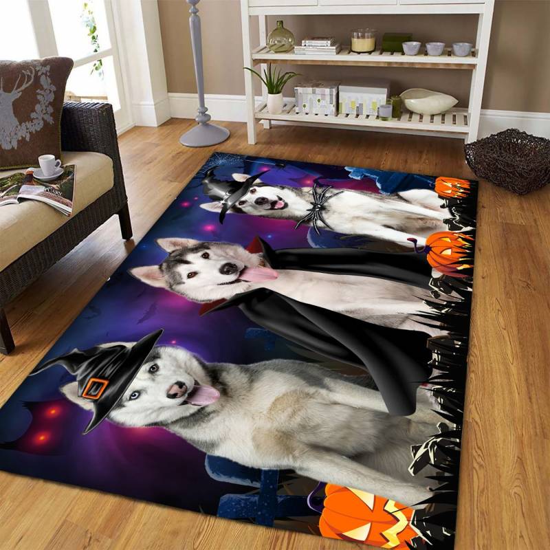 Siberian Husky Purple Halloween D1708 Rectangle Rug