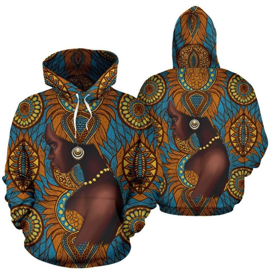 African Hoodie – African Black Girl Floral Hoodie