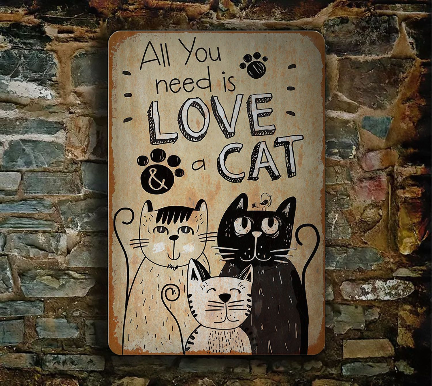 All You Need Is Love A Cat Poster Home Décor Gift For Men Women Friend Family Members