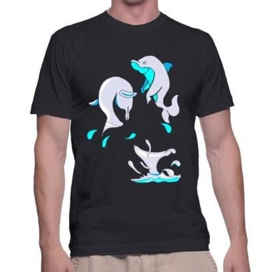 Dolphin Mens Fashion Short-sleeved T-shirt