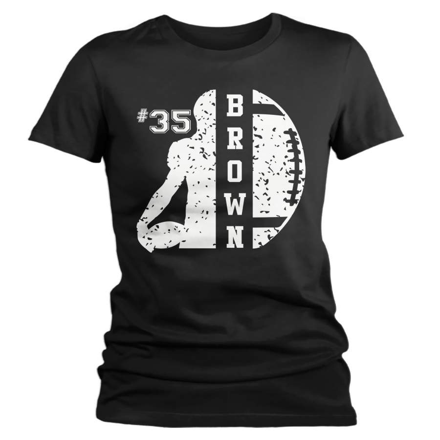 Women’s Personalized Football T Shirt Custom Football Shirts Football Mom T Shirt Personalized Shirts