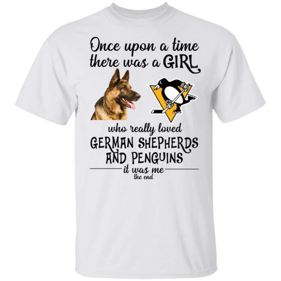 A Girl Who Really Loved Pittsburgh Penguins And Shepherd Dog Shirt HT209