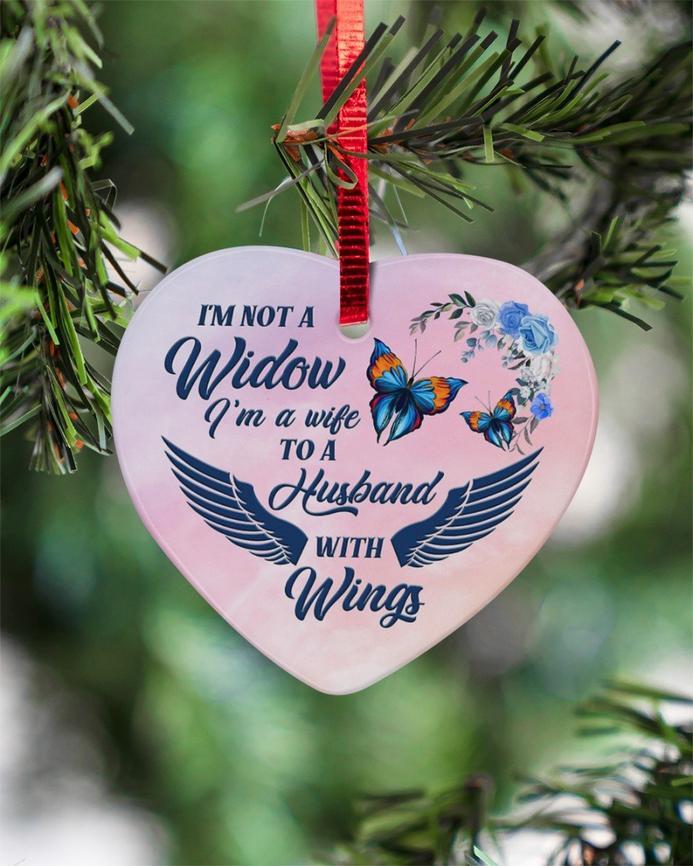 Butterfly Husband With Wings Heart Ornament, Husband And Wife Heart ...