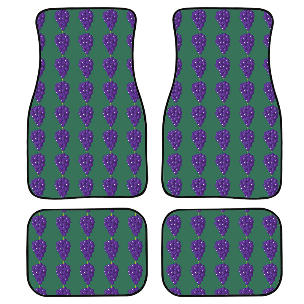 Purple Grape Pattern Print Front And Back Car Floor Mats, Front Car Mat