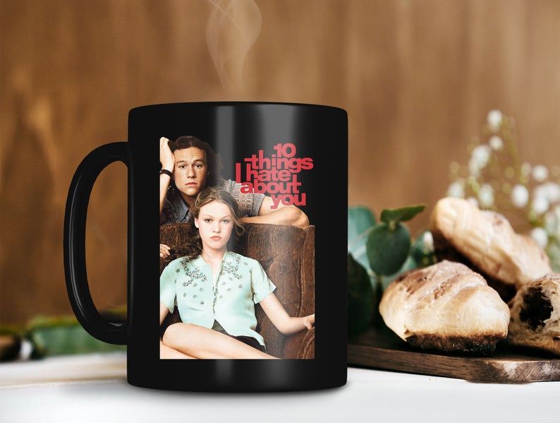 Black Mug Patrick Verona, Kat Stratford Mug 10 Things Hate About You Mug My Retro Vintage Mug Heath Ledger Mug Premium Sublime Ceramic Coffee Mug H99