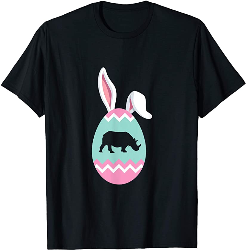 Eggcellent Rhinoceros Easter Egg Bunny Ears Gift T-Shirt