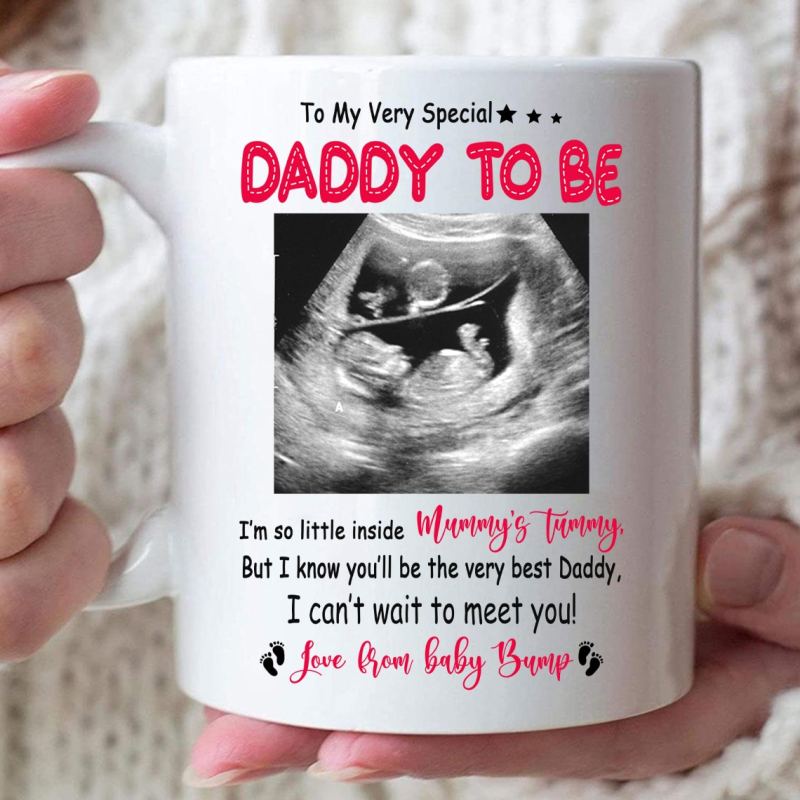 Personalized To My Daddy To Be From Baby Bump Ultrasound Mug Gift For New Dad