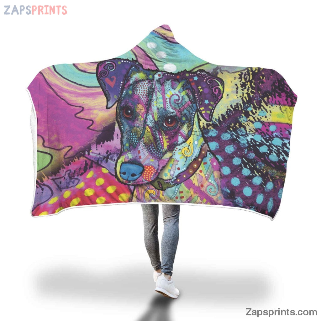 Jack Russell Terrier Design Hooded Blanket – Dean Russo Art