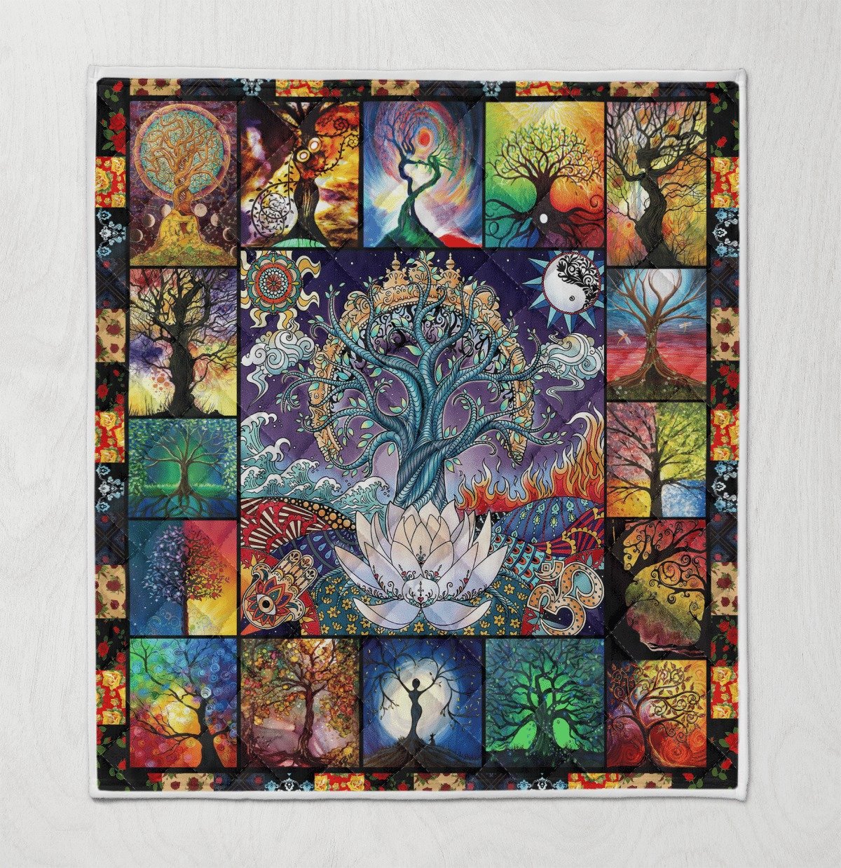 Tree Of Life Fleece Blanket And Quilt Blanket, Home Decor Bedding Couch Sofa Soft and Comfy Cozy