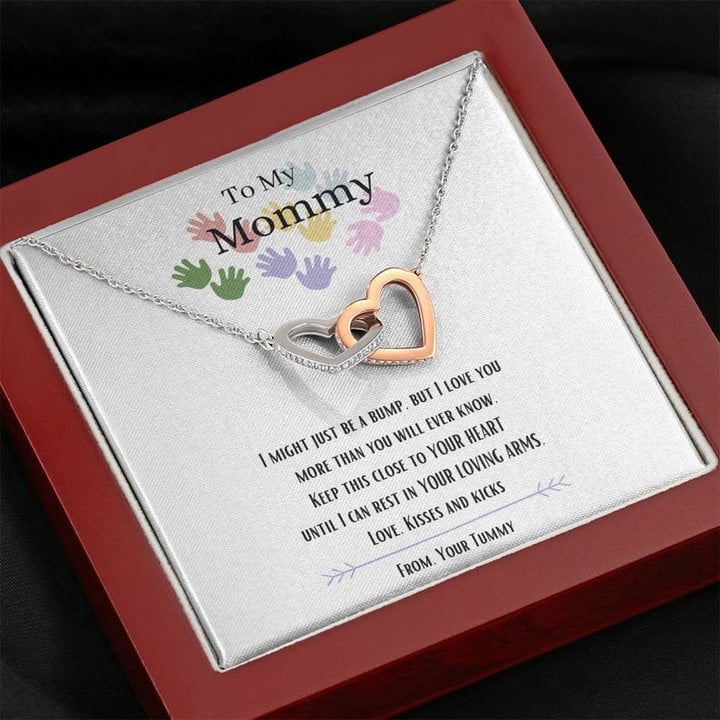 To My Mommy Necklace, Mommy To Be Gift From Bump, New Mom Necklace, Birthday Gift From Baby Bump, Mom To Be Gift For Expecting Mom, New Mom