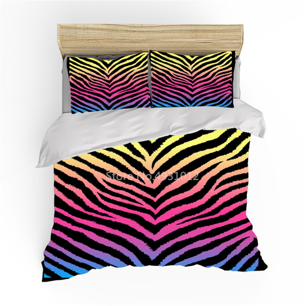 Style Bedding Set 3D Leopard Print 3Pcs Duvet Cover Set Single Twin Double Full Queen King Size Colorful Bedroom Decor