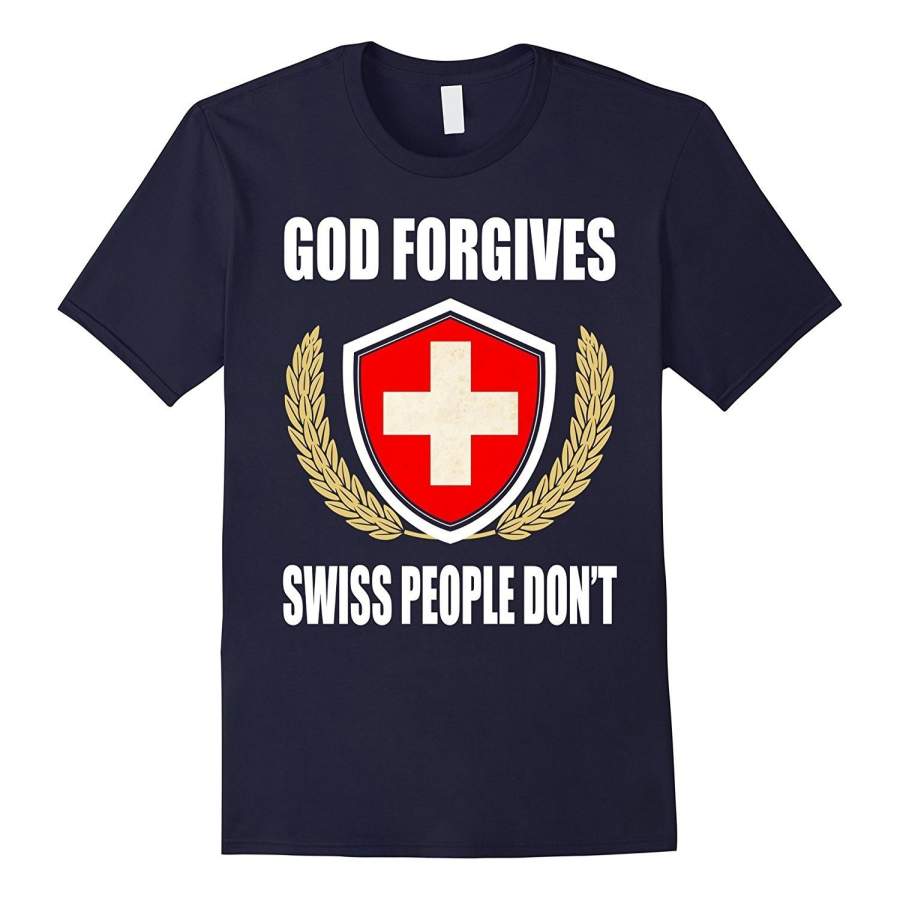 Switzerland T-Shirt God Forgives Swiss People Don’T Men Fashion Cotton T-Shirts