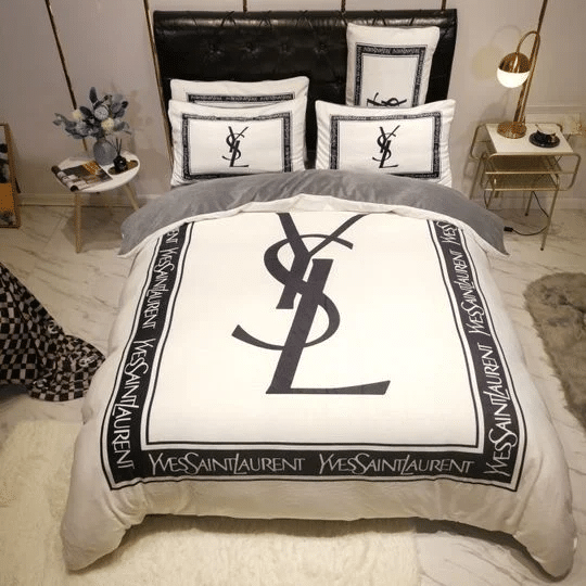 Yves Saint Laurent 2 Duvet Cover Bedroom Luxury Brand Quilt Bedding Set ...