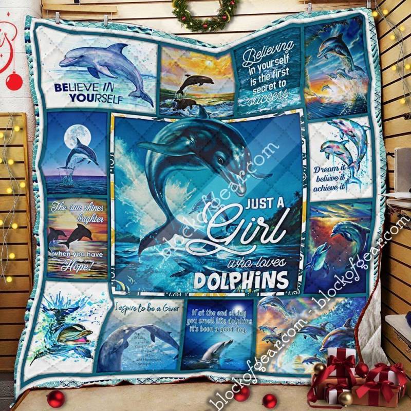 Dolphins Just A Girl Who Loves Jir Quilt