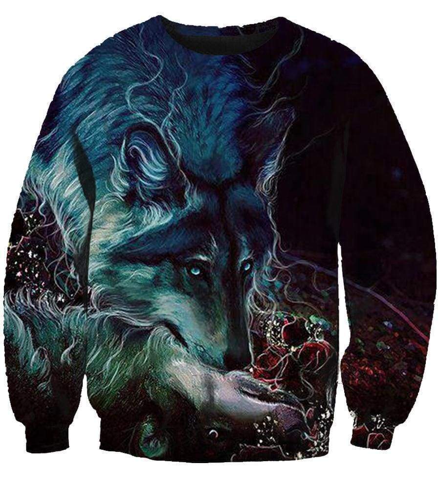 Wolf Hoodies – Pullover Black Hoodie