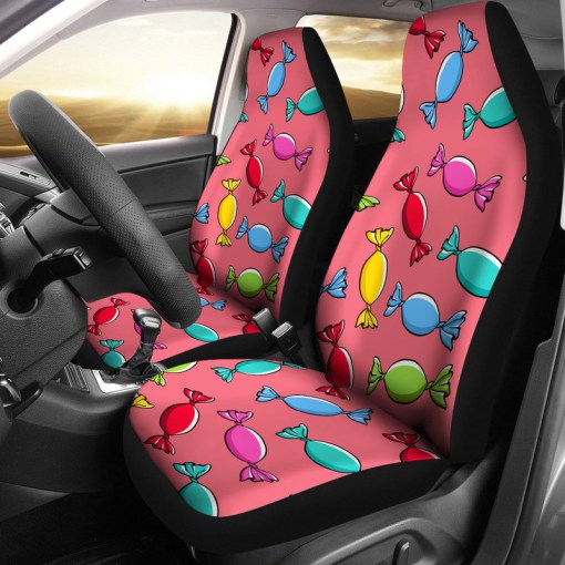 Colorful Wrapped Candy Pattern Universal Fit Car Seat Covers 6414