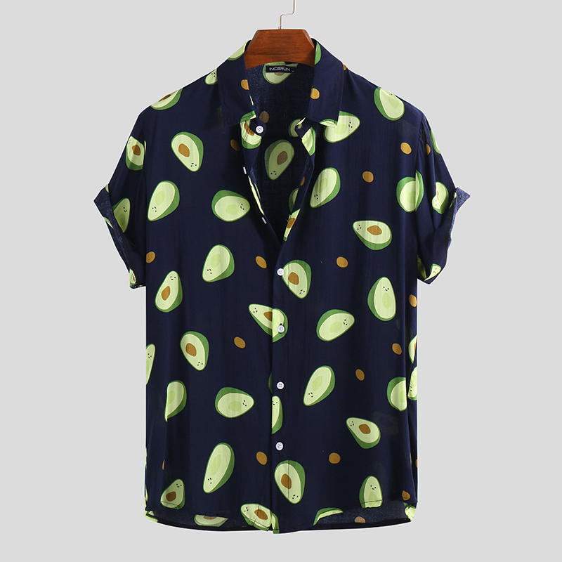 Mens Avocado Printed Summer Hawaii Style Vacation Ha94602