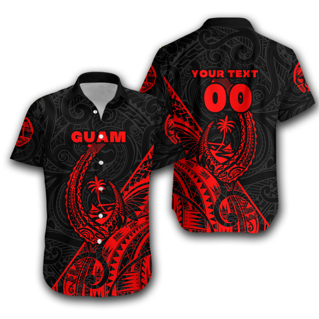 (Custom Personalised) Guam Rugby Hawaiian Shirt Polynesian Patterns Style – Red Lt16