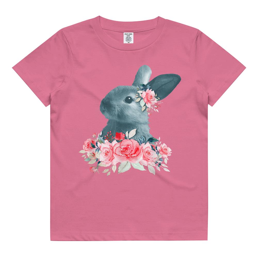 Beautiful Easter Bunny Vintage Floral Easter Kids T Shirt