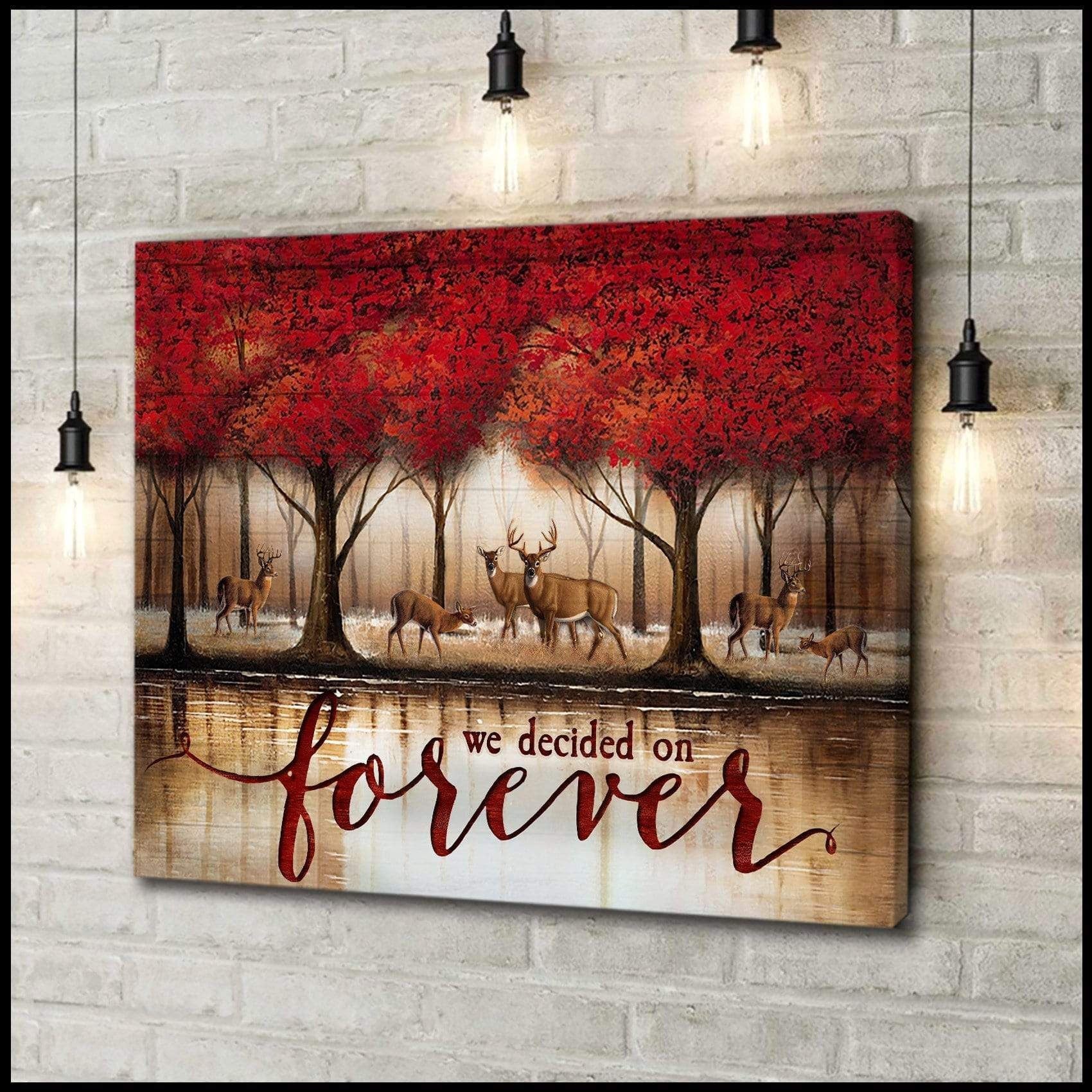 Canvas – Deer – Forever Gift For Family, Wall Art Decor, Canvas Print, Home Decor