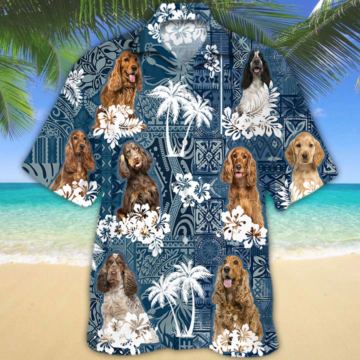 English Cocker Spaniel Hawaii Hawaii Shirt Vintage Flowers Aloha For Dog Lovers Ha71228