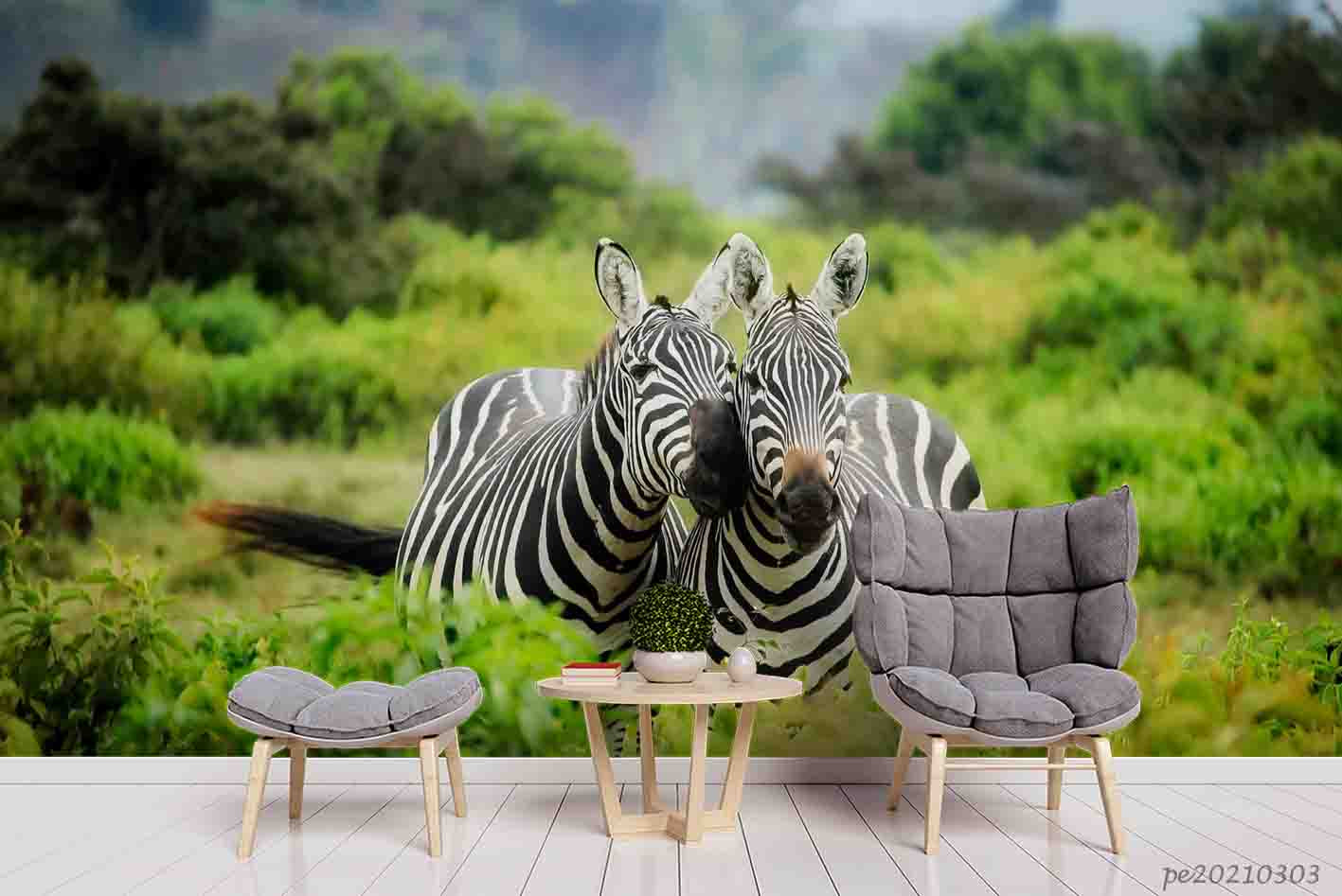 3D Wild Animal Zebra Wall Mural Wallpaper Lqh 223