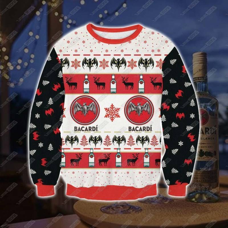 Bacardi 3D Print Ugly Christmas Sweatshirt