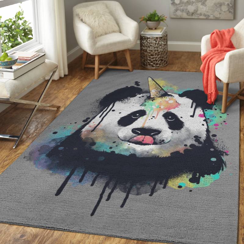 ice cream pandacorn watercolor – Animals Area Rug Carpet