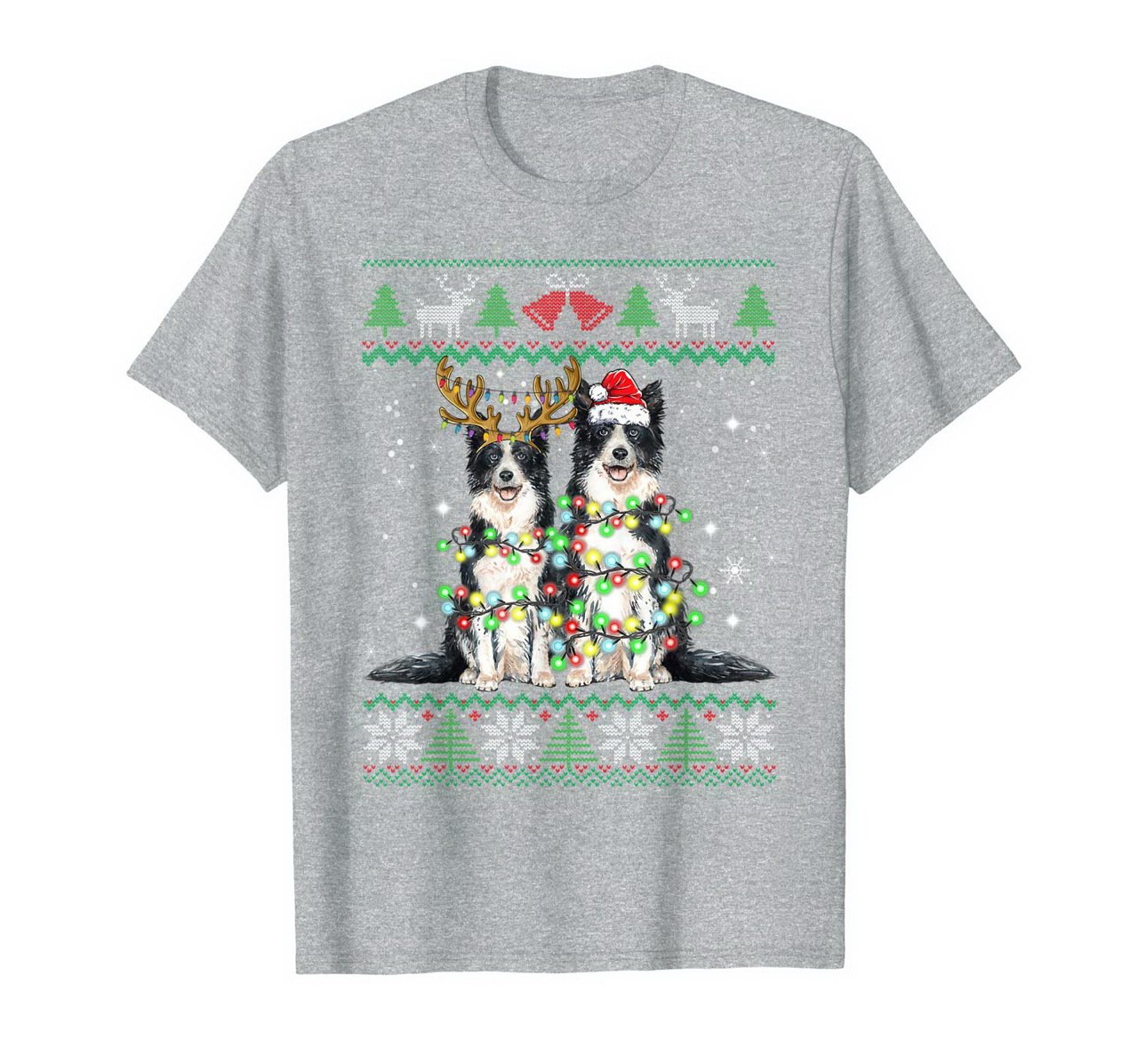 Border Collie Ugly Christmas Funny Christmas Gift Dog Lovers T-Shirt New