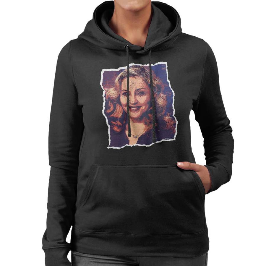 Madonna Smiling Portrait Women’s Hooded Sweatshirt