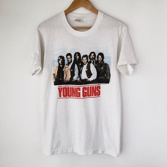 1988 Young Guns Vintage Movie Promo Tee Shirt 80s 1980s RARE Western Cowboy