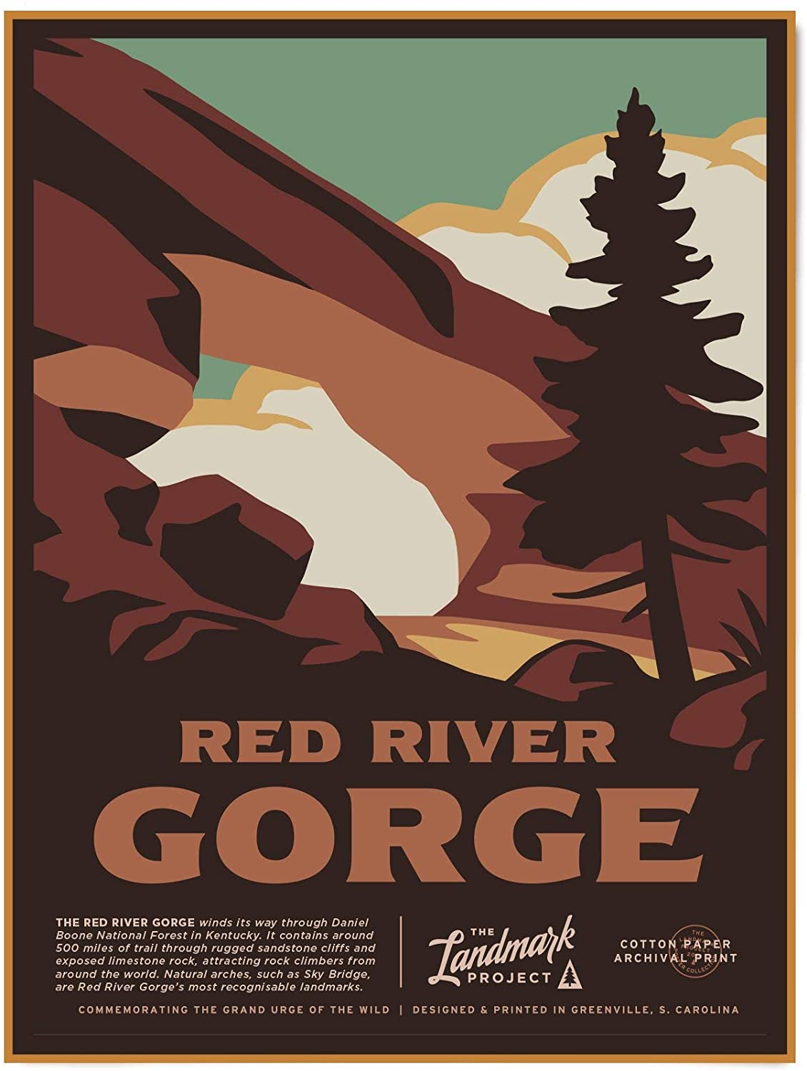 Travel Red River Gorge Poster Art Print      Home Decor Gift For Men Women Family Friend On Birthday Xmas