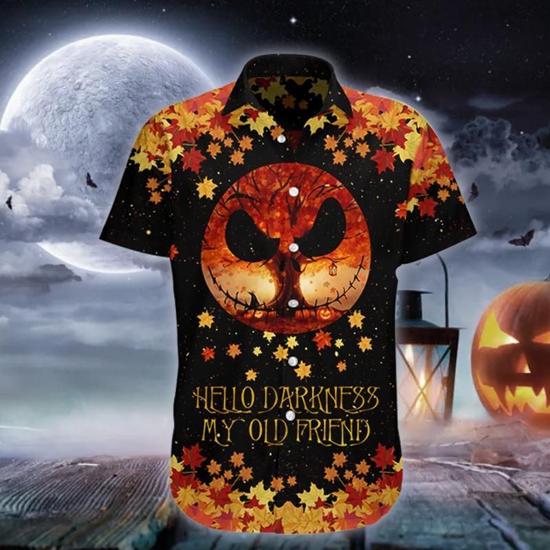 Cover Your Body With Amazing Hello Darkness My Old Friend Halloween Hawaii Aloha Shirts Ha27779