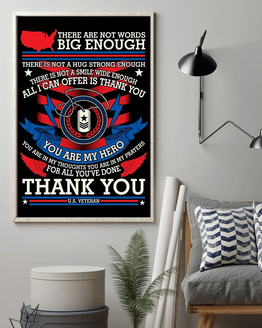 Thank You Veteran You Are My Hero Poster Canvas – Vintage Home Decor Wall Art Evg81081