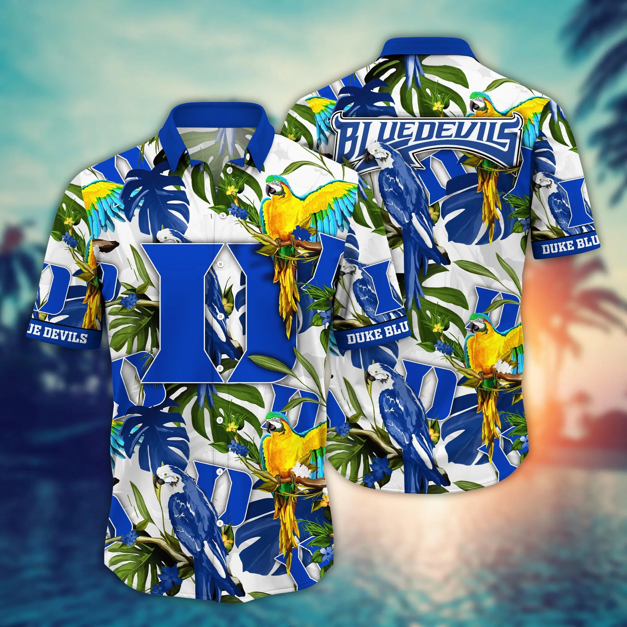 Duke Blue Devils NCCA Hawaiian Shirt Beach Daystime Aloha Shirt