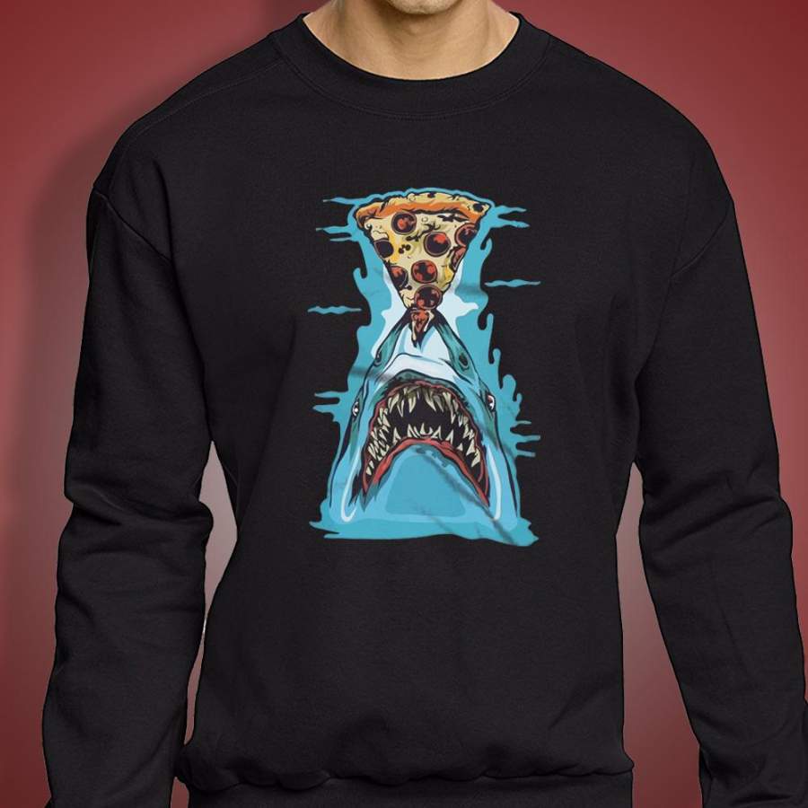 Brand New Full Color Pizza Shark Men’S Sweatshirt