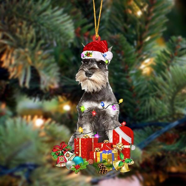 Grey Miniature Schnauzer-Dog Be Christmas Tree Hanging Ornament