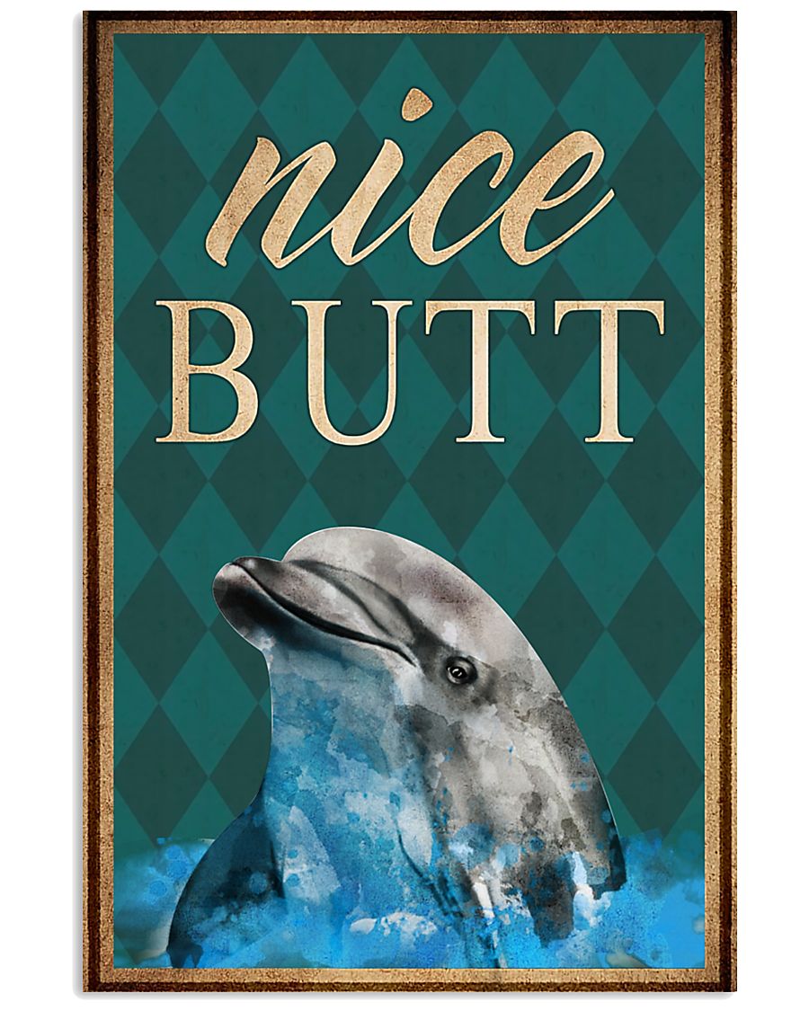 Dolphin Nice Butt Poster Print, Canvas Print Wall Art, Canvas Poster Wall Decor