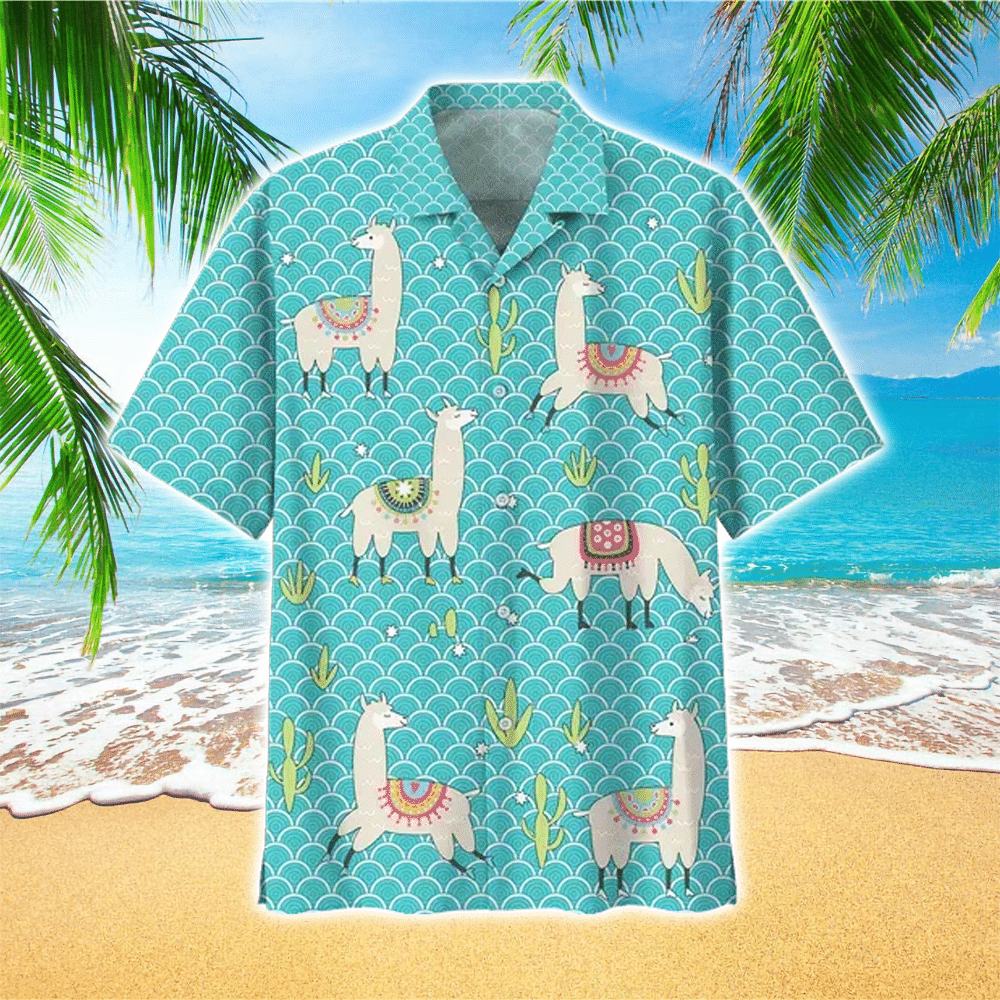 Llama Colorful Amazing Unisex Hawaii Shirt Aloha Ha83827