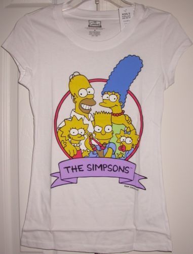 New The Simpsons W Homer Marge Lisa Bart Maggie Sm 28 Bust Shirt