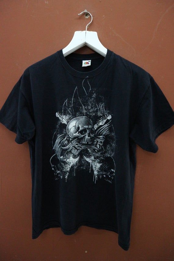 Vintage Heavy Metal Skull Shirt Fotl Heavy Metal Rock Punk Band Top Shirt