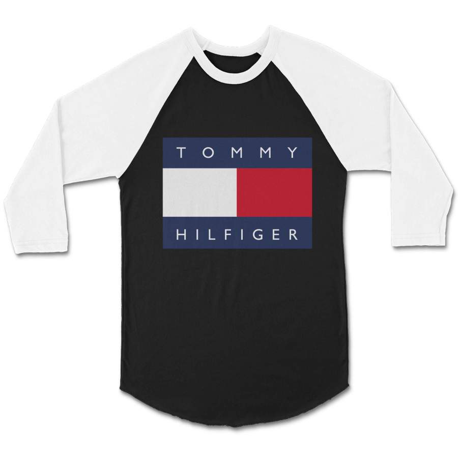 Vintage Tommy Hilfiger Flag Logo CPY Unisex 3/4 Sleeve Baseball Tee T-Shirt