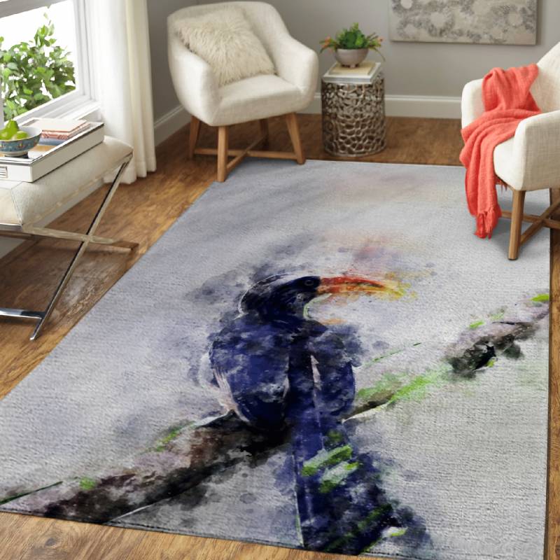 The Hornbills watercolor – Animals Area Rug Carpet