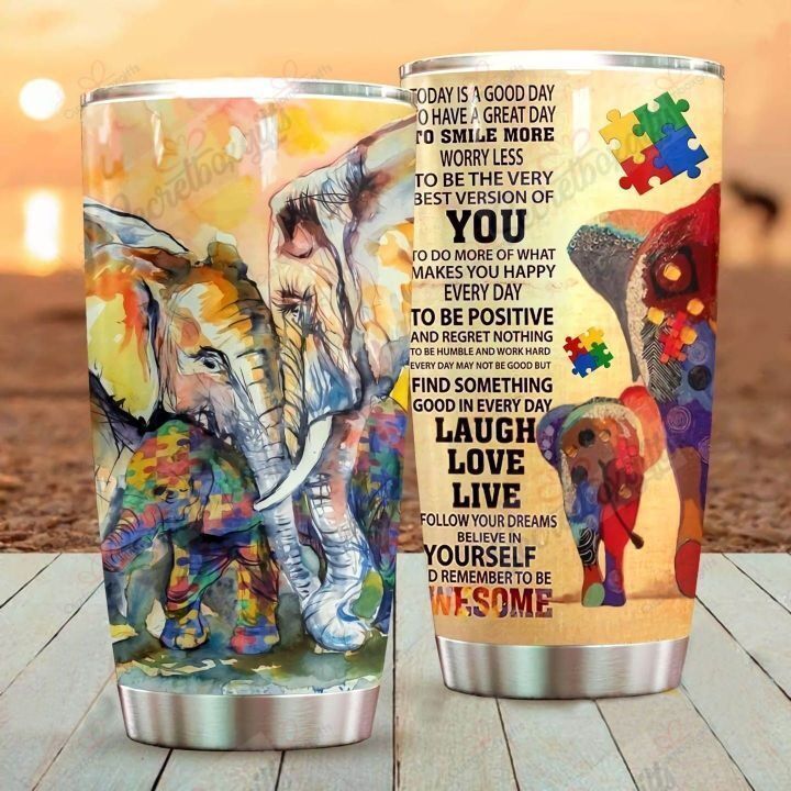 Personalized Autism Elephant Ld1510010Cl Stainless Steel Tumbler Travel Customize Name, Text, Number, Image